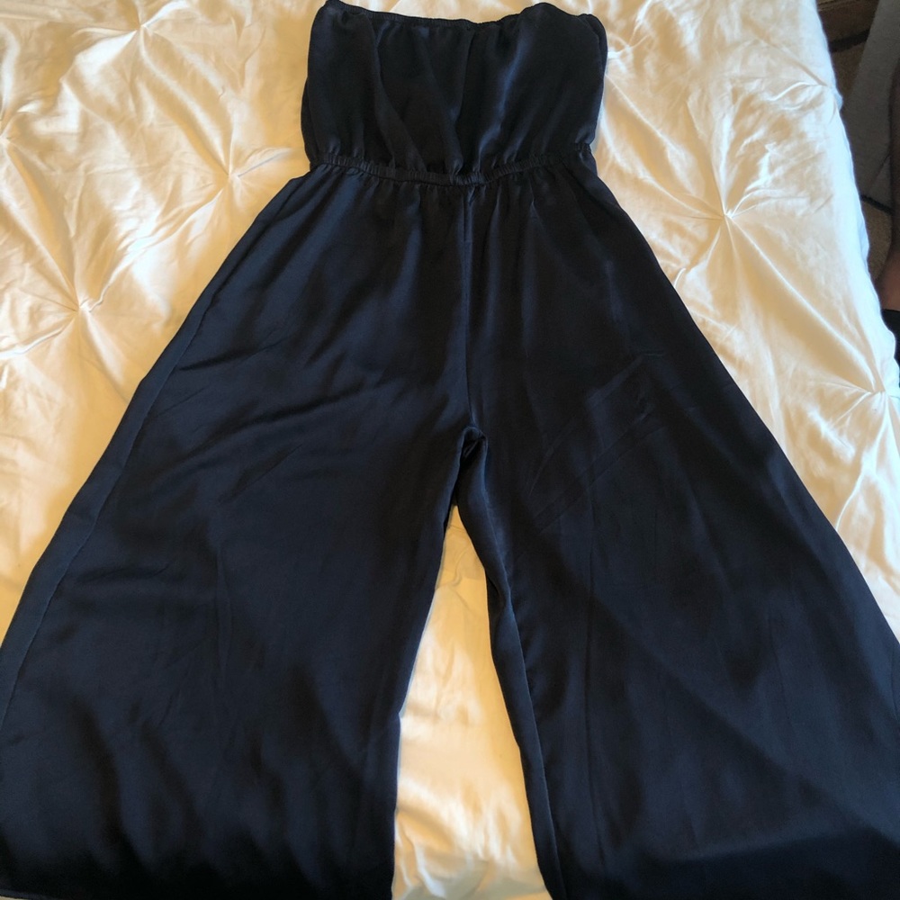 Urban Outfitters Strapless Wide Leg Ankle Romper